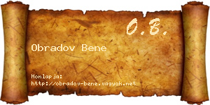 Obradov Bene névjegykártya